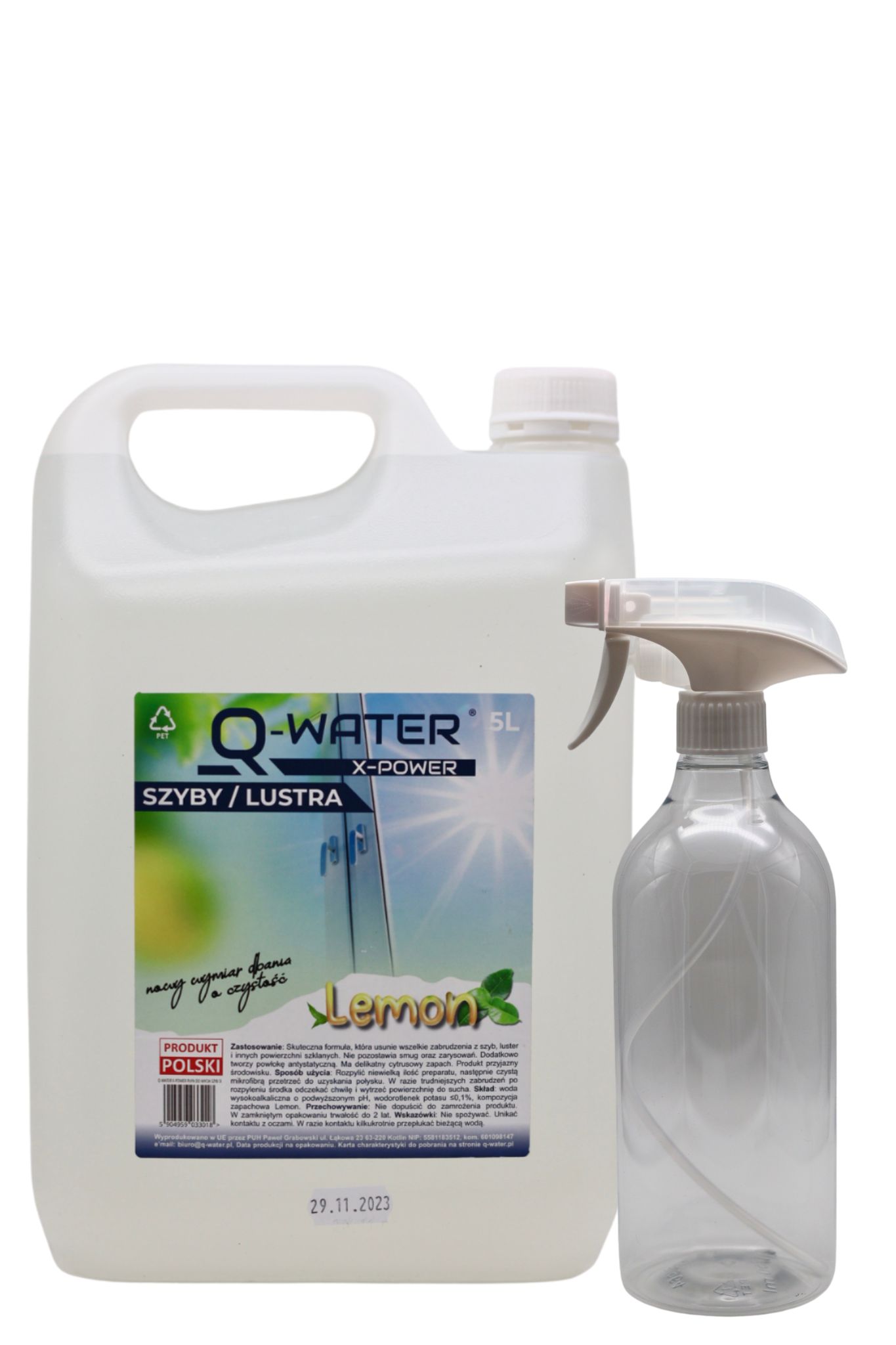 szyba 5 i pusta butelka