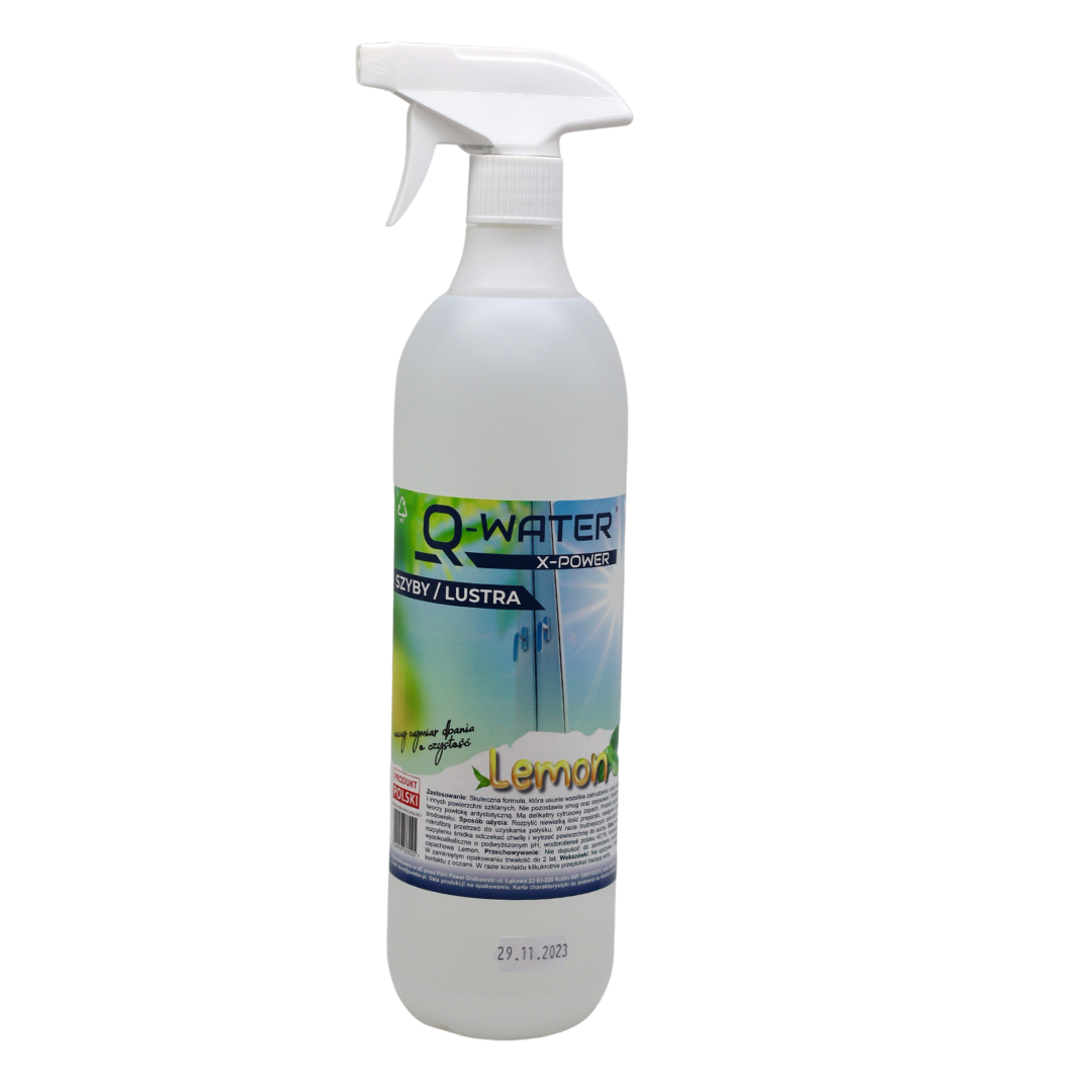 Ekologiczne środki czystości - Płyn do szyb i luster Q-Water X-Power